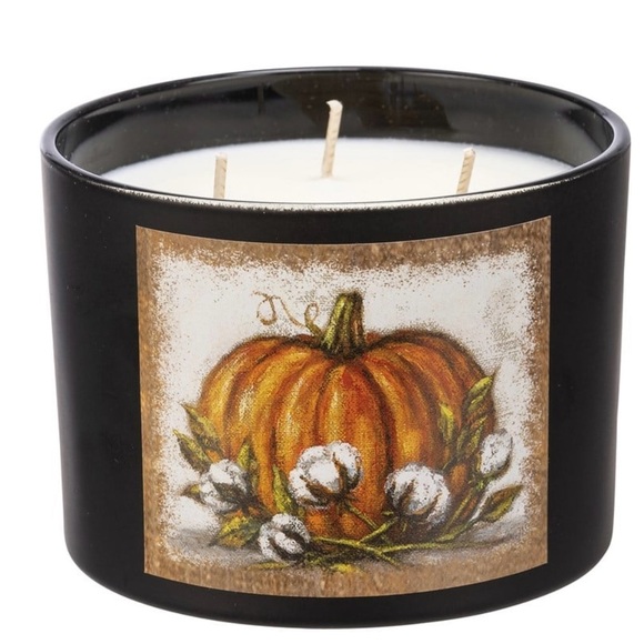 *Orange Pumpkin Jar Candle 14 oz Pumpkin Spice Scent - Picture 12 of 17